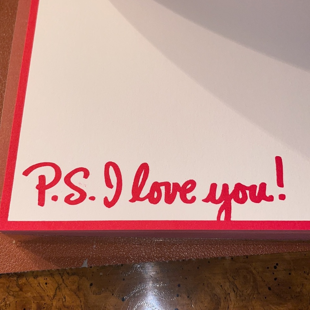 P.S. I Love You Red Heart Notepad - Romantic Note Paper with Pen VINTAGE - Picture 3 of 4